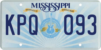 MS license plate KPQ093