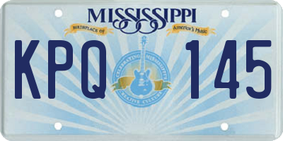 MS license plate KPQ145