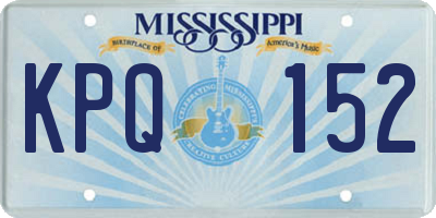 MS license plate KPQ152