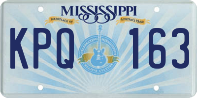 MS license plate KPQ163
