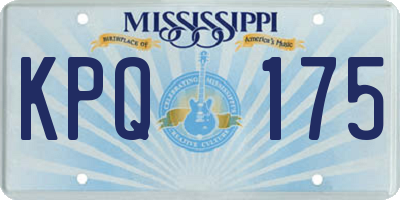 MS license plate KPQ175