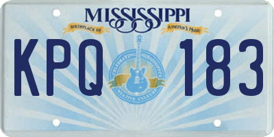 MS license plate KPQ183