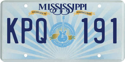 MS license plate KPQ191
