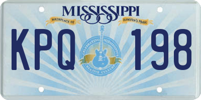 MS license plate KPQ198