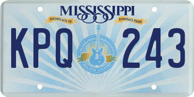 MS license plate KPQ243