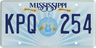 MS license plate KPQ254