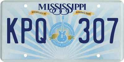 MS license plate KPQ307
