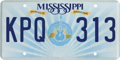MS license plate KPQ313