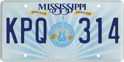 MS license plate KPQ314