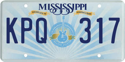 MS license plate KPQ317