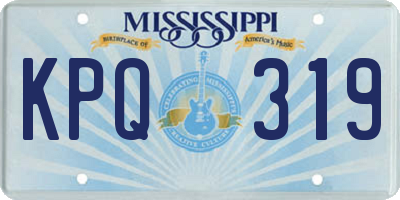 MS license plate KPQ319