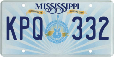 MS license plate KPQ332