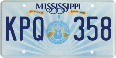 MS license plate KPQ358