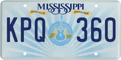 MS license plate KPQ360