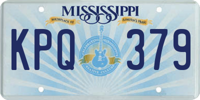 MS license plate KPQ379
