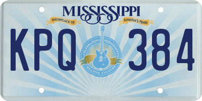 MS license plate KPQ384