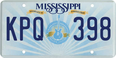 MS license plate KPQ398