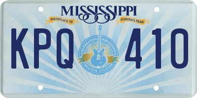 MS license plate KPQ410
