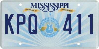 MS license plate KPQ411