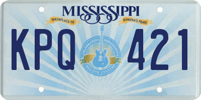 MS license plate KPQ421