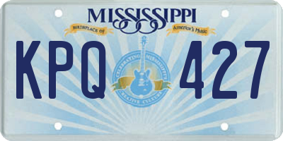 MS license plate KPQ427