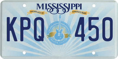 MS license plate KPQ450