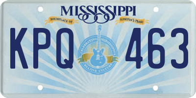 MS license plate KPQ463