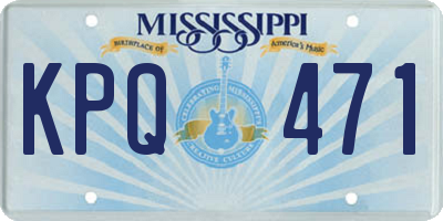 MS license plate KPQ471