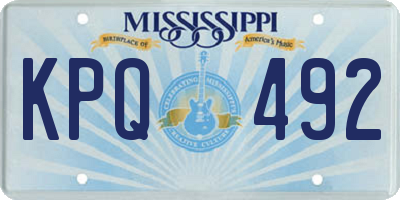 MS license plate KPQ492