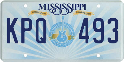 MS license plate KPQ493