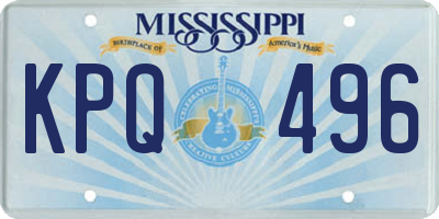 MS license plate KPQ496