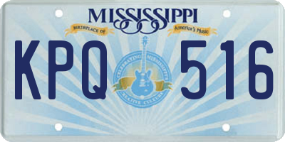 MS license plate KPQ516