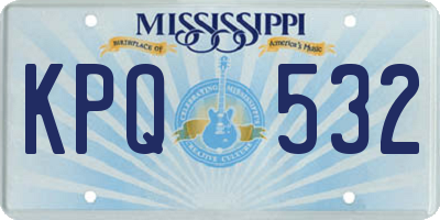 MS license plate KPQ532