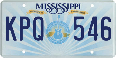 MS license plate KPQ546