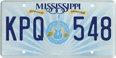 MS license plate KPQ548