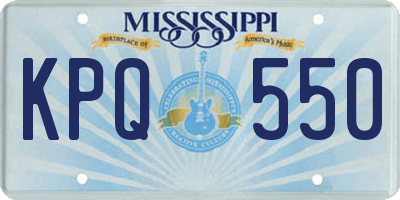 MS license plate KPQ550
