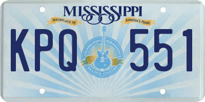 MS license plate KPQ551