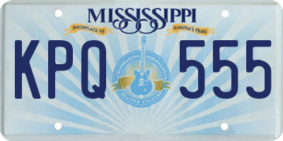 MS license plate KPQ555