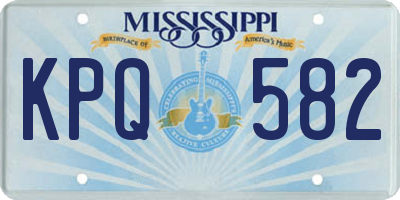 MS license plate KPQ582