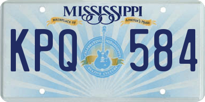 MS license plate KPQ584