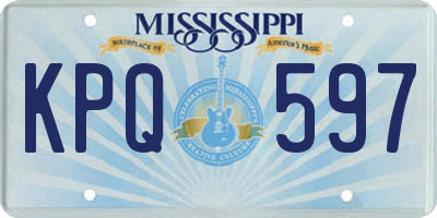 MS license plate KPQ597