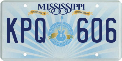 MS license plate KPQ606
