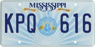 MS license plate KPQ616