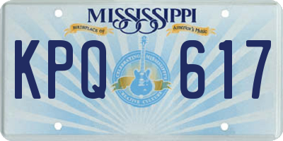 MS license plate KPQ617