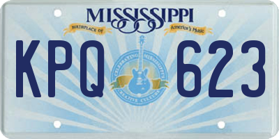 MS license plate KPQ623