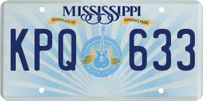 MS license plate KPQ633