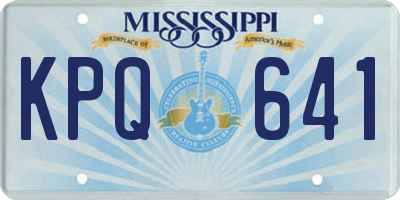MS license plate KPQ641