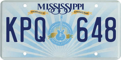 MS license plate KPQ648