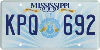 MS license plate KPQ692