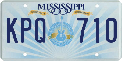 MS license plate KPQ710